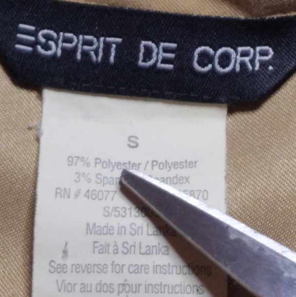 #95 Sprit De Corp Tan Button-Up Shirt (Size S) - Picture 7 of 9